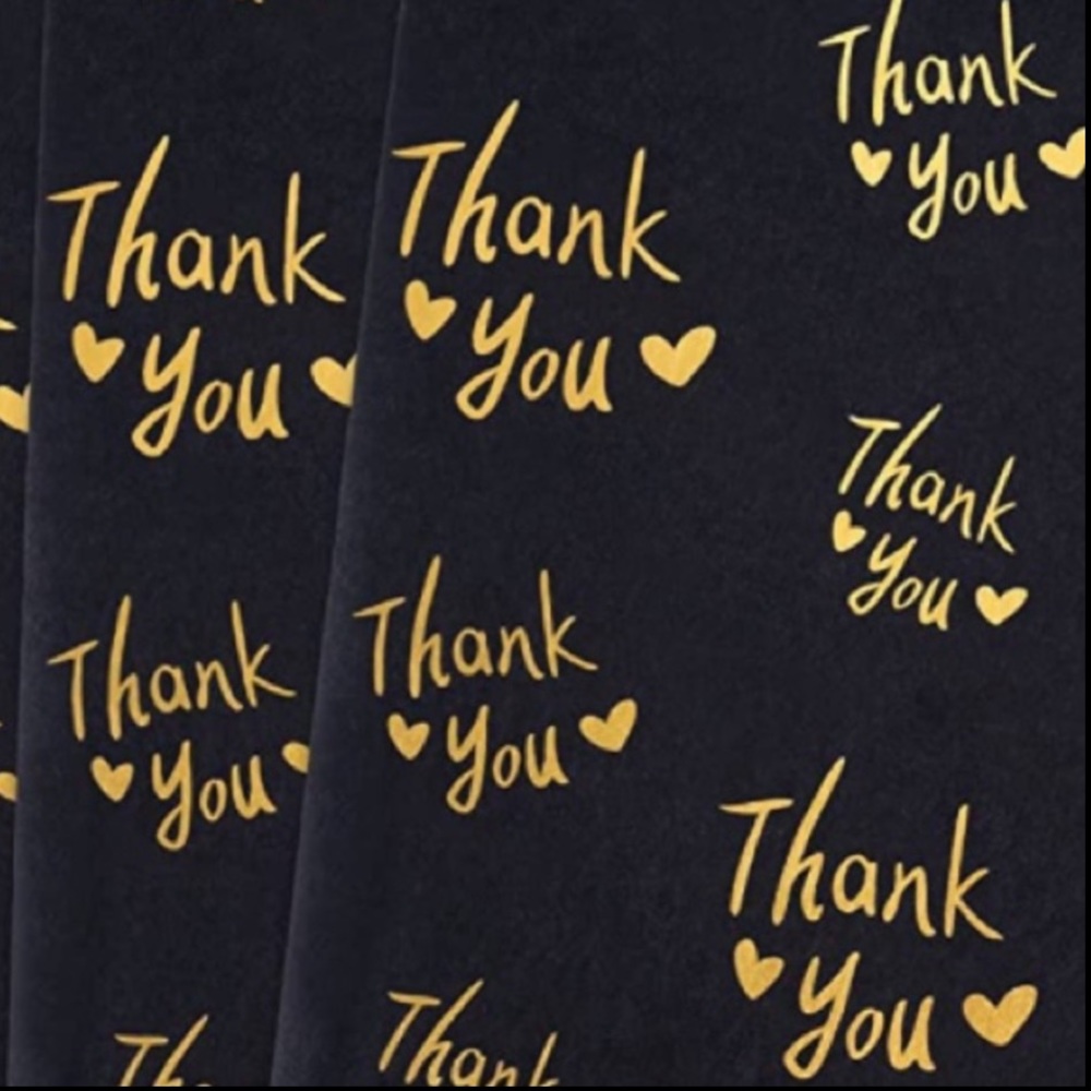 25 Thank You Tissue Paper Sheets, 20x14 PRICE IS FIRM - Picture 2 of 3